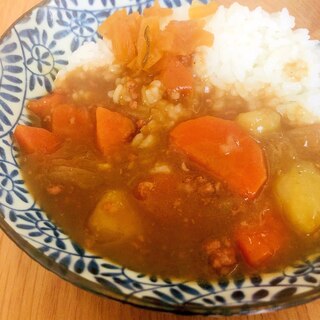 ひき肉でカレー